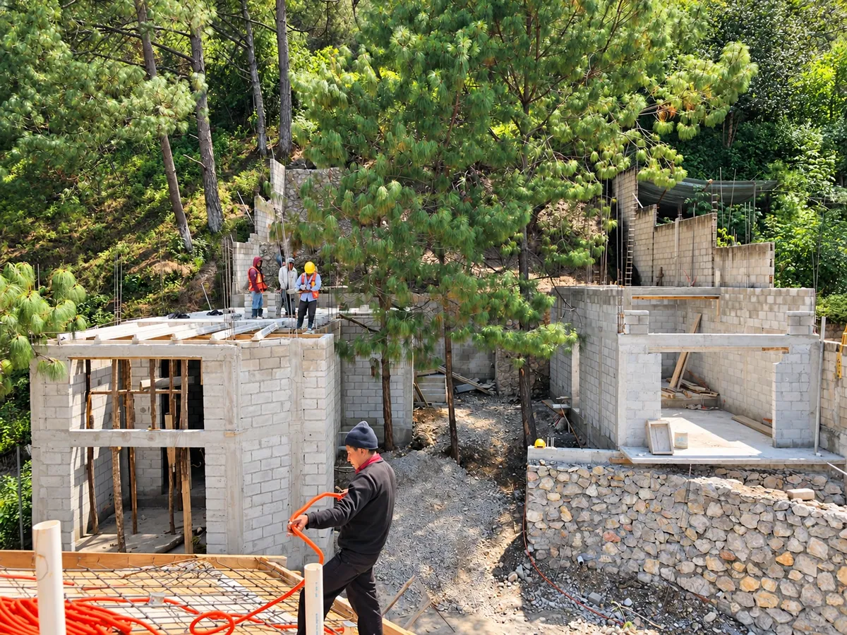 Avance de obra con el equipo en sitio