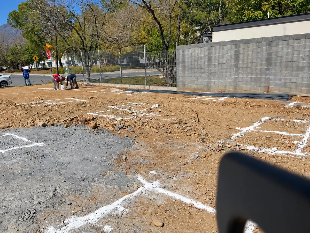 Trazo de la cimentación sobre el terreno